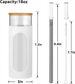img 2 attached to Tronco 18Oz Glass Tumbler: The Ultimate Spill-Proof Solution For Boba, Iced Coffee, Smoothies And More!