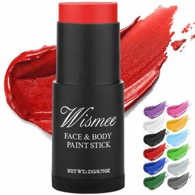 img 4 attached to Проявите творческий подход с высокопигментированной красной краской для лица Wismee - идеально подходит для Хэллоуина и специального макияжа FX