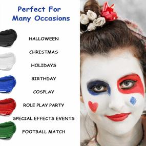 img 2 attached to Проявите творческий подход с высокопигментированной красной краской для лица Wismee - идеально подходит для Хэллоуина и специального макияжа FX