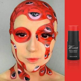 img 3 attached to Проявите творческий подход с высокопигментированной красной краской для лица Wismee - идеально подходит для Хэллоуина и специального макияжа FX