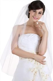 img 1 attached to Elegant Bridal Wedding Veil With Pencil Edge - SAMKY 1T - Available In 7 Different Lengths (30/36/45/60/72/90/108 Inches)
