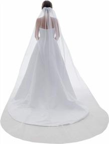 img 4 attached to Elegant Bridal Wedding Veil With Pencil Edge - SAMKY 1T - Available In 7 Different Lengths (30/36/45/60/72/90/108 Inches)