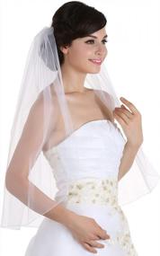 img 2 attached to Elegant Bridal Wedding Veil With Pencil Edge - SAMKY 1T - Available In 7 Different Lengths (30/36/45/60/72/90/108 Inches)