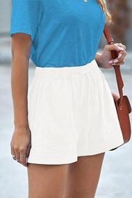 img 2 attached to 🩳 Comfy and Stylish: QACOHU Women's Summer Shorts with Pockets and Elastic Waist