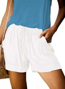 img 4 attached to 🩳 Comfy and Stylish: QACOHU Women's Summer Shorts with Pockets and Elastic Waist