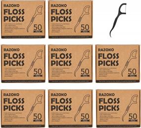 img 4 attached to 400 Count Natural Dental Floss Picks High Toughness Charcoal Toothpicks Sticks - Vegan, Eco-Friendly Sustainable Flossers For Teeth Cleaning
