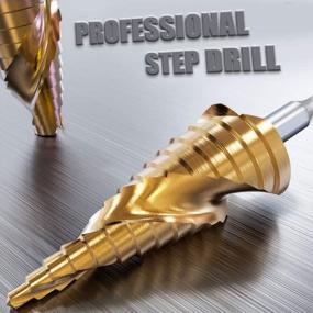 img 3 attached to Efficient Woodworking Metal Drilling With Yangoutool 3Pcs HSS Spiral Grooved Step Drill Bit Set