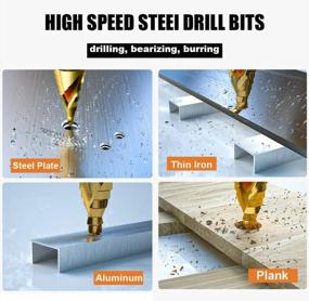 img 1 attached to Efficient Woodworking Metal Drilling With Yangoutool 3Pcs HSS Spiral Grooved Step Drill Bit Set