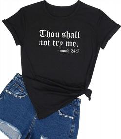 img 3 attached to Dresswel Women'S Thou Shall Not Try Me Shirt: Letter Print T-Shirt With A Funny Twist, Pocket Sweatshirt, And Top-Quality Tee Tops
