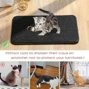 img 2 attached to Durable Cat Scratching Mat 23.6 x 12 inch – Protect Furniture, Carpets, and Sofas with Matdology's Black Cats Scratcher Pad!