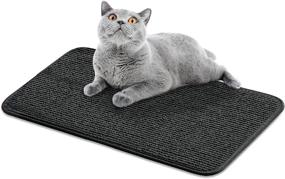 img 4 attached to Durable Cat Scratching Mat 23.6 x 12 inch – Protect Furniture, Carpets, and Sofas with Matdology's Black Cats Scratcher Pad!