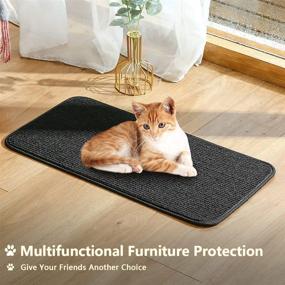 img 3 attached to Durable Cat Scratching Mat 23.6 x 12 inch – Protect Furniture, Carpets, and Sofas with Matdology's Black Cats Scratcher Pad!