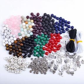 img 3 attached to 418Pcs DIY Bracelet Beads Kit With 8Mm Natural Lava Stone, Charms, Finishings, And 2 Strings - Perfect For Women/Men'S Jewelry Making