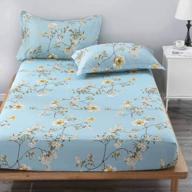 best luxury cool soft lightweight microfiber bedding set w/ 2 pillowcases - nanko queen fitted sheet 80x60 deep pocket mattress teal floral farmhouse 10 11 12 14 inch green white flower logo