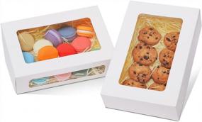 img 4 attached to Yotruth 9X6X2.5" Cookie Box With Window - 26 Pack White Bakery Boxes For Treats And Gifts