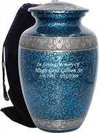 personalized blue extra large funeral urn for your beloved companion's cremation needs logo
