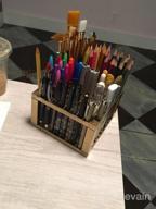img 1 attached to Transon Paint Brush Holder Organizer 96 Slots Desk Caddy For Pens, Pencils, Brushes, Markers review by Tim Woods