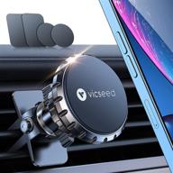 📱 2022 upgraded vicseed magnetic phone holder for car, vent phone mount for car - 1-step put & take car fit with all smartphones logo