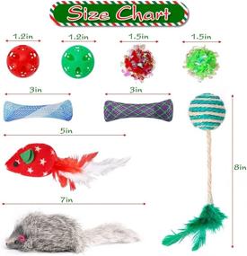 img 3 attached to 11-Pack Christmas Cat Toys Set - Interactive Bowtie Collar With Bell, Cute Hat, Crinkle Balls, Plush Catnip Mice & Bell Balls By PUPTECK