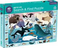 explore the arctic with mudpuppy's colorful 64 piece puzzle for kids - find 40+ hidden images of animals, fish, and birds living in the arctic! logo