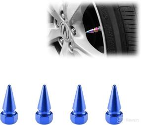 img 3 attached to 🔷 Enhance Your Vehicle's Style with EZAUTOWRAP 4PCs Blue Long Spike Spiked Tire Valve Stem Caps - Premium Metal Thread Wheel Tires TVC17