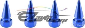 img 2 attached to 🔷 Enhance Your Vehicle's Style with EZAUTOWRAP 4PCs Blue Long Spike Spiked Tire Valve Stem Caps - Premium Metal Thread Wheel Tires TVC17