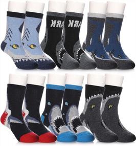 img 4 attached to Cozy And Warm Kids Wool Hiking Socks For Cold Winter Days - 6 Pairs