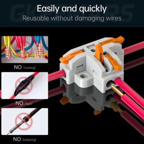 img 3 attached to GKEEMARS 20Pcs Quick Wire Splitter Connectors For AWG 24-12: Effortless 4 Way T Tap Wire Connections