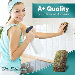 img 3 attached to 🧽 Perfect Scour 2 Pack Scrub Sponges for Kitchen - Heavy Duty Non-Scratch Power!