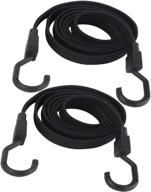 🔗 xstrap standard 2pk 77 inch heavy duty adjustable flat bungee cord straps with hooks for hand truck, camping, motorcycle, cars, bikes, luggage rack (black) логотип