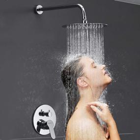 img 2 attached to Gabrylly 10" Stainless Steel Rainfall Ceiling Mount Shower Head, Chrome Finish, 2.5 GPM Water Flow