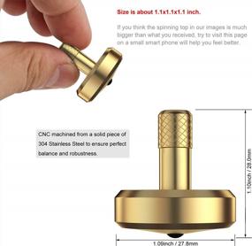 img 3 attached to DST-820: DjuiinoStar Premium Spinning Top - CNC Machined From Solid Brass, High Precision Desk Toy (AVG 5-8 Min. Spin Time, Best Record 11+)
