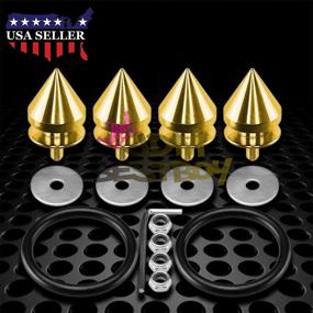 img 4 attached to 🔩 JDMBESTBOY Gold Spike Quick Release Fasteners Kit for Car Bumpers, Trunk, Fender, and Hatch Lids