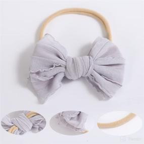 img 2 attached to 🎀 10PCS QIAOYIBEI Soft Nylon Headbands with Lace Mini Bows – Hair Accessories for Baby Girls, Infants, Toddlers, and Children