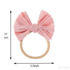 img 3 attached to 🎀 10PCS QIAOYIBEI Soft Nylon Headbands with Lace Mini Bows – Hair Accessories for Baby Girls, Infants, Toddlers, and Children