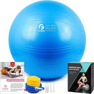 extra thick exercise ball for workout fitness balance - gruper yoga ball in 45-75cm - anti burst yoga chair for home and office with hand pump & workout guide access included logo