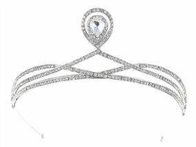 img 3 attached to SAMKY Elegant Ribbon Design Crystal Wedding Bridal Tiara Crown T1038