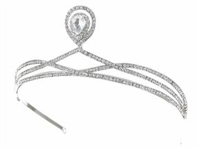 img 2 attached to SAMKY Elegant Ribbon Design Crystal Wedding Bridal Tiara Crown T1038