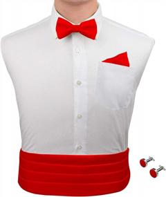 img 4 attached to Epoint Men'S Fashion Gift Set: Bow Tie, Hanky, And Cufflinks For The Best Style And Value