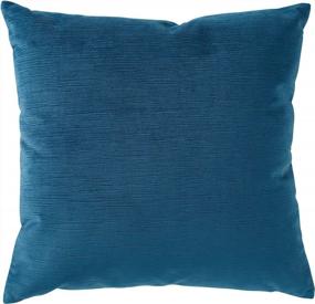 img 4 attached to 17X17 Azure Velvet Texture Decorative Throw Pillow By Amazon Brand - Rivet