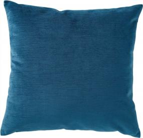 img 3 attached to 17X17 Azure Velvet Texture Decorative Throw Pillow By Amazon Brand - Rivet