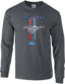 img 4 attached to Ford Mustang Pony Stripes Long Sleeve T-Shirt for Men - Ford Motors Car Truck Racing Performance Classic Muscle Car