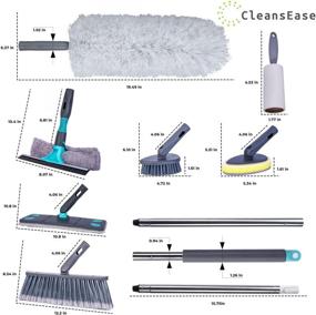 img 1 attached to Средство для чистки CleansEase из микрофибры с удлинителем из нержавеющей стали