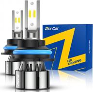 2 pack zoncar 9007/hb5 led bulbs w/ fan - 10000lm, 12 csp chips, 6500k white light for halogen replacement logo