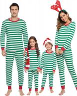 sykooria christmas pajamas family christmas pjs striped matching family pajamas with pockets green m logo