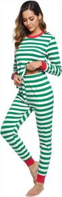 img 2 attached to Sykooria Christmas Pajamas Family Christmas Pjs Striped Matching Family Pajamas With Pockets Green M