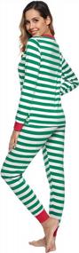 img 1 attached to Sykooria Christmas Pajamas Family Christmas Pjs Striped Matching Family Pajamas With Pockets Green M