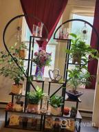 img 1 attached to 6 Tier Half Heart Metal Plant Stand - Perfect For Home Garden & Patio Decor! review by Randy Washington