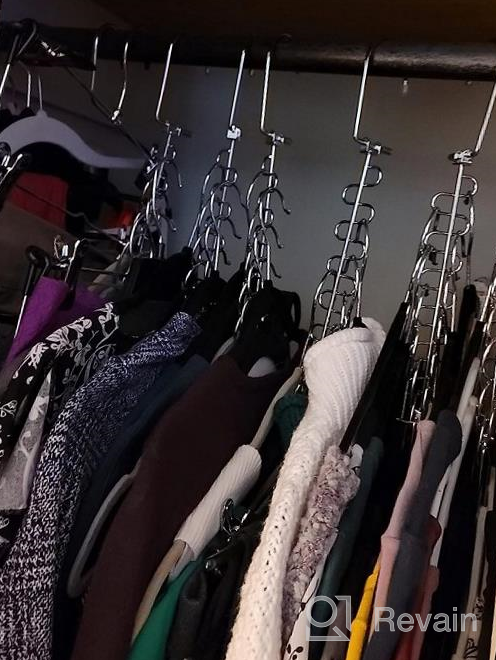 img 1 attached to Maximize Your Closet Space With KLEVERISE'S 20 Pack Stainless Steel Cascading Hangers review by Chris Knight