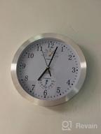 img 1 attached to HITO Non Ticking Wall Clock - Sleek Aluminum Frame, Silent Sweep Movement, 12" White For Office, Bedroom & Kitchen Decor review by Brett Robinson